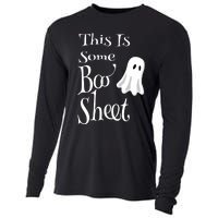 This Is Some Boo Sheet Funny Halloween Pun Design Ghost Gift Cooling Performance Long Sleeve Crew