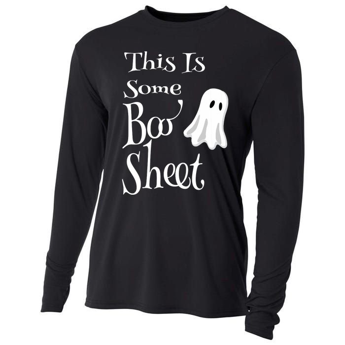 This Is Some Boo Sheet Funny Halloween Pun Design Ghost Gift Cooling Performance Long Sleeve Crew