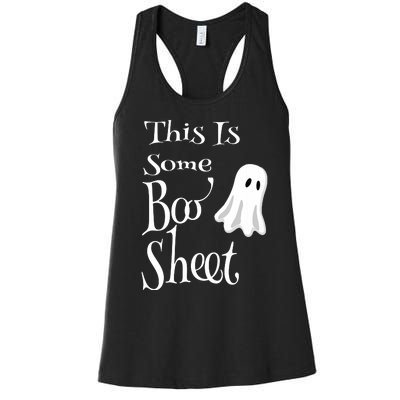 This Is Some Boo Sheet Funny Halloween Pun Design Ghost Gift Women's Racerback Tank