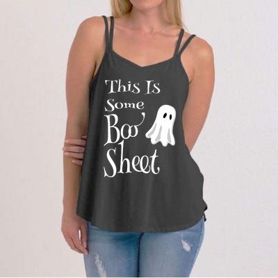 This Is Some Boo Sheet Funny Halloween Pun Design Ghost Gift Women's Strappy Tank