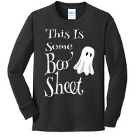 This Is Some Boo Sheet Funny Halloween Pun Design Ghost Gift Kids Long Sleeve Shirt