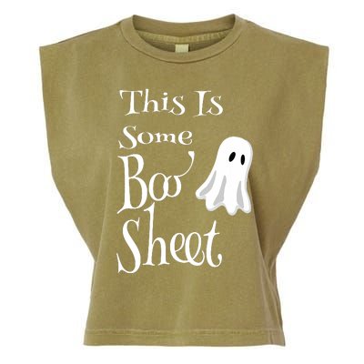 This Is Some Boo Sheet Funny Halloween Pun Design Ghost Gift Garment-Dyed Women's Muscle Tee