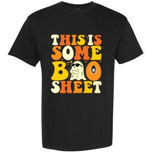 This Is Some Boo Sheet Retro Groovy Halloween Cute Boo Ghost Garment-Dyed Heavyweight T-Shirt