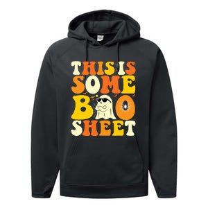 This Is Some Boo Sheet Retro Groovy Halloween Cute Boo Ghost Performance Fleece Hoodie