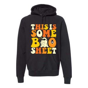 This Is Some Boo Sheet Retro Groovy Halloween Cute Boo Ghost Premium Hoodie