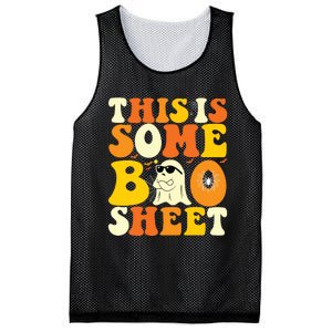 This Is Some Boo Sheet Retro Groovy Halloween Cute Boo Ghost Mesh Reversible Basketball Jersey Tank