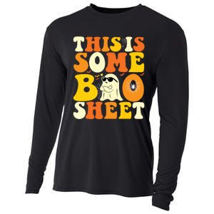 This Is Some Boo Sheet Retro Groovy Halloween Cute Boo Ghost Cooling Performance Long Sleeve Crew