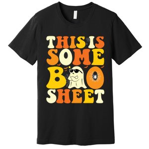 This Is Some Boo Sheet Retro Groovy Halloween Cute Boo Ghost Premium T-Shirt