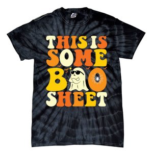 This Is Some Boo Sheet Retro Groovy Halloween Cute Boo Ghost Tie-Dye T-Shirt