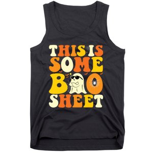 This Is Some Boo Sheet Retro Groovy Halloween Cute Boo Ghost Tank Top