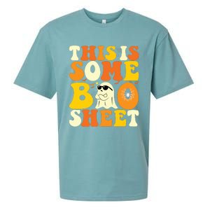 This Is Some Boo Sheet Retro Groovy Halloween Cute Boo Ghost Sueded Cloud Jersey T-Shirt