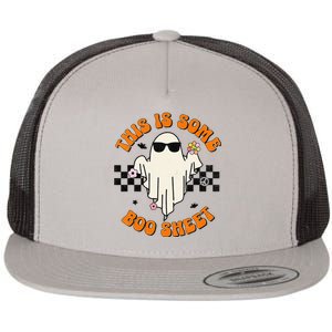 This Is Some Boo Sheet Halloween Ghost Funny Gift Flat Bill Trucker Hat