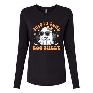 This Is Some Boo Sheet Cute Ghost Halloween Womens Cotton Relaxed Long Sleeve T-Shirt