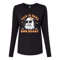 This Is Some Boo Sheet Cute Ghost Halloween Womens Cotton Relaxed Long Sleeve T-Shirt