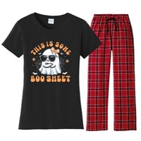 This Is Some Boo Sheet Cute Ghost Halloween Women's Flannel Pajama Set