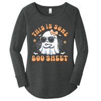 This Is Some Boo Sheet Cute Ghost Halloween Women's Perfect Tri Tunic Long Sleeve Shirt