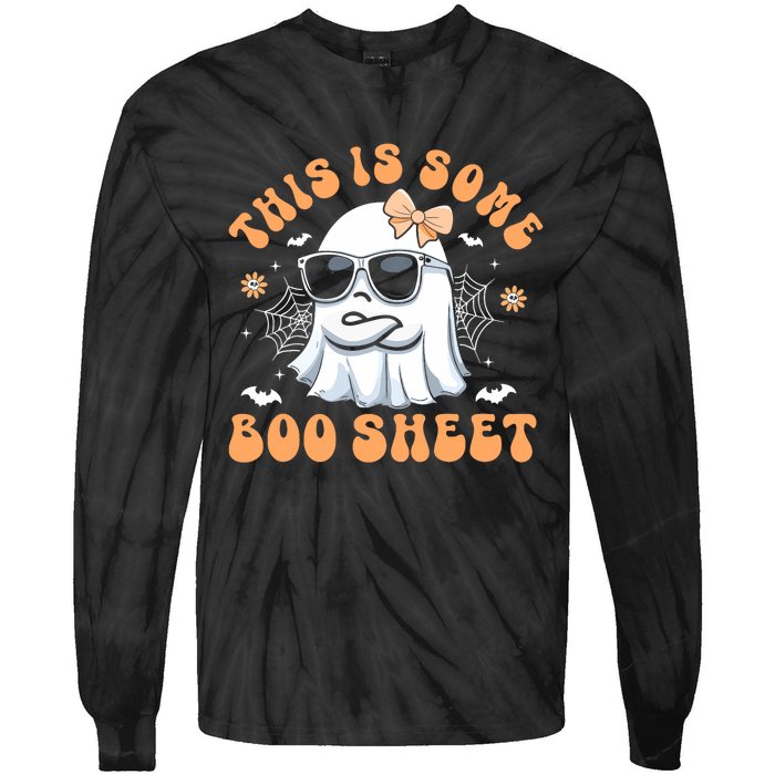 This Is Some Boo Sheet Cute Ghost Halloween Tie-Dye Long Sleeve Shirt