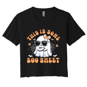 This Is Some Boo Sheet Cute Ghost Halloween Women's Crop Top Tee