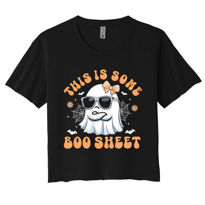 This Is Some Boo Sheet Cute Ghost Halloween Women's Crop Top Tee