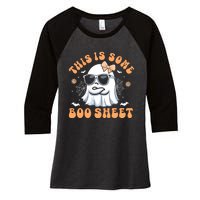 This Is Some Boo Sheet Cute Ghost Halloween Women's Tri-Blend 3/4-Sleeve Raglan Shirt