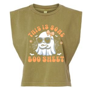 This Is Some Boo Sheet Cute Ghost Halloween Garment-Dyed Women's Muscle Tee