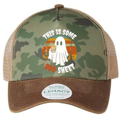 This Is Some Boo Sheet Funny Ghost Holding A Beer Halloween Gift Legacy Tie Dye Trucker Hat