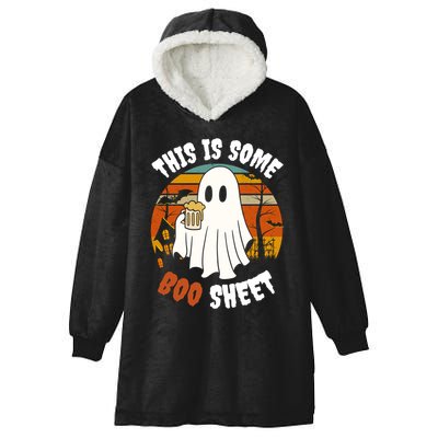 This Is Some Boo Sheet Funny Ghost Holding A Beer Halloween Gift Hooded Wearable Blanket