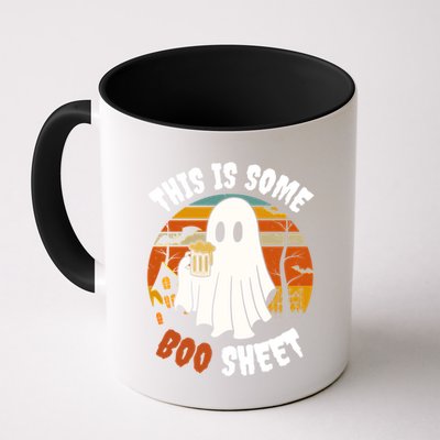 This Is Some Boo Sheet Funny Ghost Holding A Beer Halloween Gift Mug