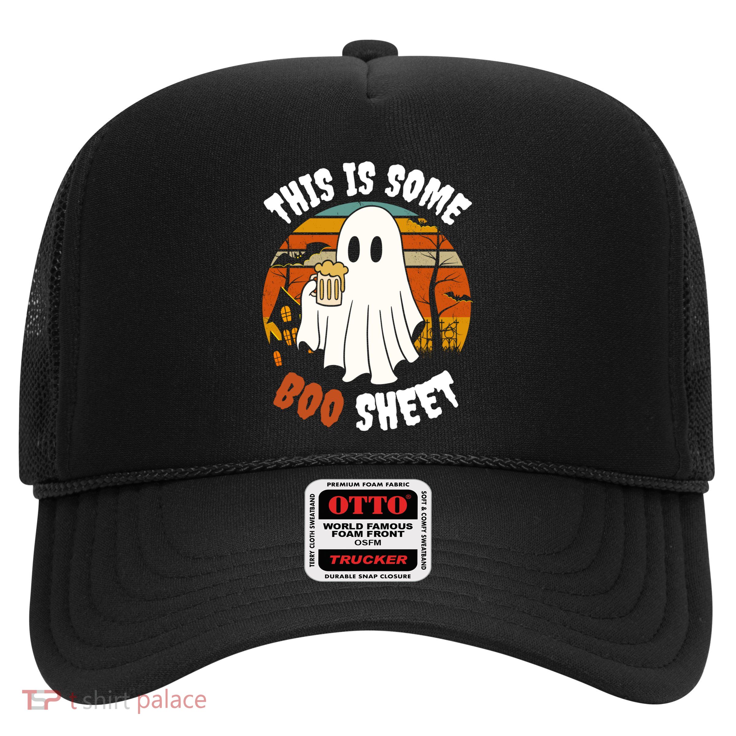 This Is Some Boo Sheet Funny Ghost Holding A Beer Halloween Gift Trucker Hat