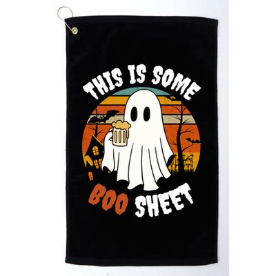 This Is Some Boo Sheet Funny Ghost Holding A Beer Halloween Gift Golf Towel
