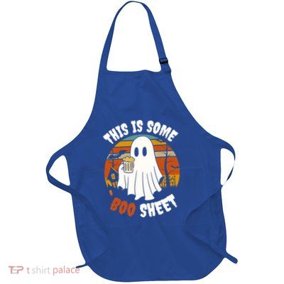This Is Some Boo Sheet Funny Ghost Holding A Beer Halloween Gift Full-Length Apron With Pockets