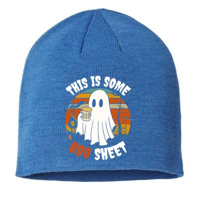 This Is Some Boo Sheet Funny Ghost Holding A Beer Halloween Gift Sustainable Beanie