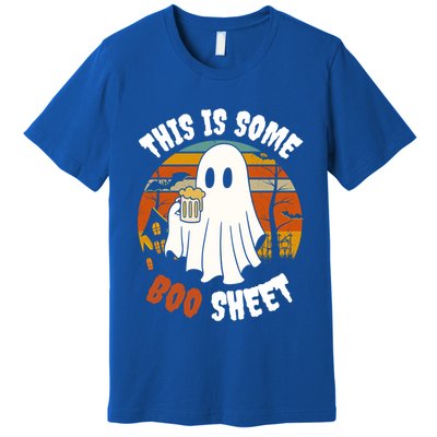 This Is Some Boo Sheet Funny Ghost Holding A Beer Halloween Gift Premium T-Shirt