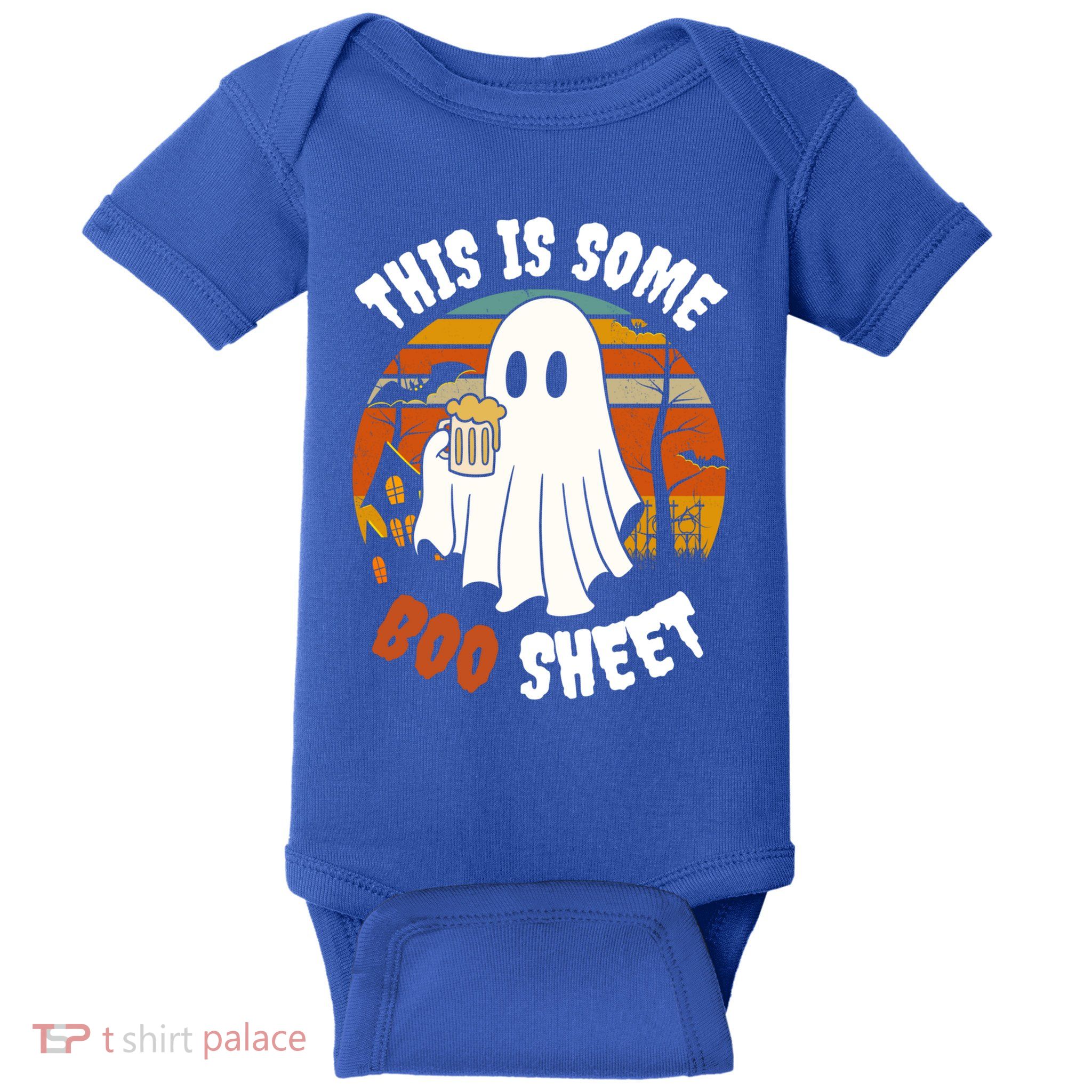 This Is Some Boo Sheet Funny Ghost Holding A Beer Halloween Gift Baby Bodysuit
