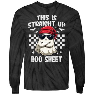 This Is Straight Up Boo Sheet Funny Halloween Gift Tie-Dye Long Sleeve Shirt