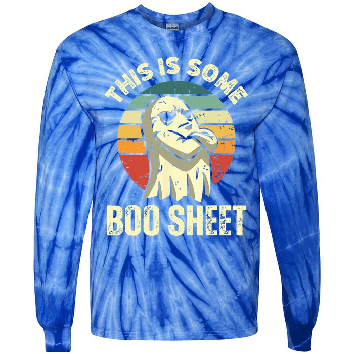 This Is Some Boo Sheet Halloween Funny Vintage Ghost Tie-Dye Long Sleeve Shirt