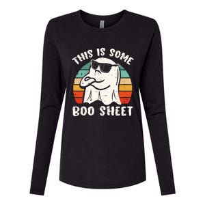 This Is Some Boo Sheet Halloween Ghost Funny Gift Womens Cotton Relaxed Long Sleeve T-Shirt