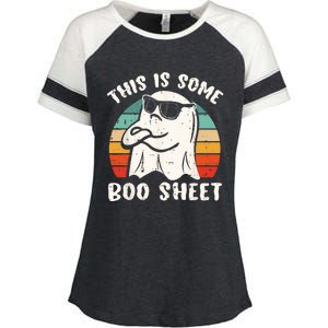 This Is Some Boo Sheet Halloween Ghost Funny Gift Enza Ladies Jersey Colorblock Tee