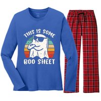 This Is Some Boo Sheet Halloween Ghost Funny Gift Women's Long Sleeve Flannel Pajama Set 