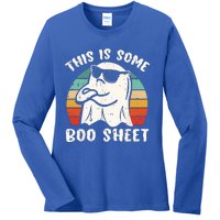 This Is Some Boo Sheet Halloween Ghost Funny Gift Ladies Long Sleeve Shirt