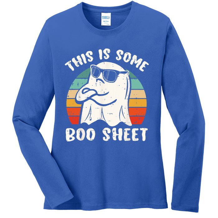 This Is Some Boo Sheet Halloween Ghost Funny Gift Ladies Long Sleeve Shirt