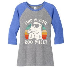 This Is Some Boo Sheet Halloween Ghost Funny Gift Women's Tri-Blend 3/4-Sleeve Raglan Shirt