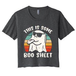 This Is Some Boo Sheet Halloween Ghost Funny Gift Women's Crop Top Tee