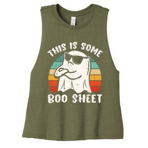 This Is Some Boo Sheet Halloween Ghost Funny Gift Women's Racerback Cropped Tank