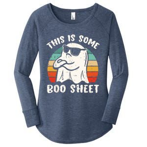 This Is Some Boo Sheet Halloween Ghost Funny Gift Women's Perfect Tri Tunic Long Sleeve Shirt