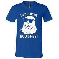 This Is Some Boo Sheet Ghost Halloween Costume V-Neck T-Shirt