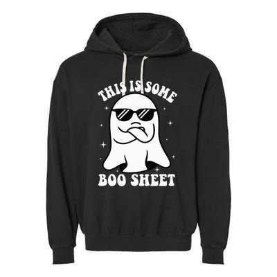 This Is Some Boo Sheet Ghost Retro Halloween Costume Garment-Dyed Fleece Hoodie