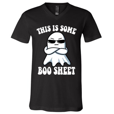 This Is Some Boo Sheet Funny Ghost V-Neck T-Shirt