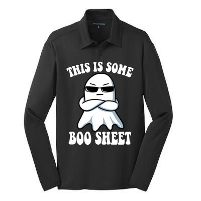 This Is Some Boo Sheet Funny Ghost Silk Touch Performance Long Sleeve Polo