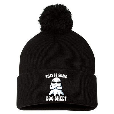 This Is Some Boo Sheet Funny Ghost Pom Pom 12in Knit Beanie